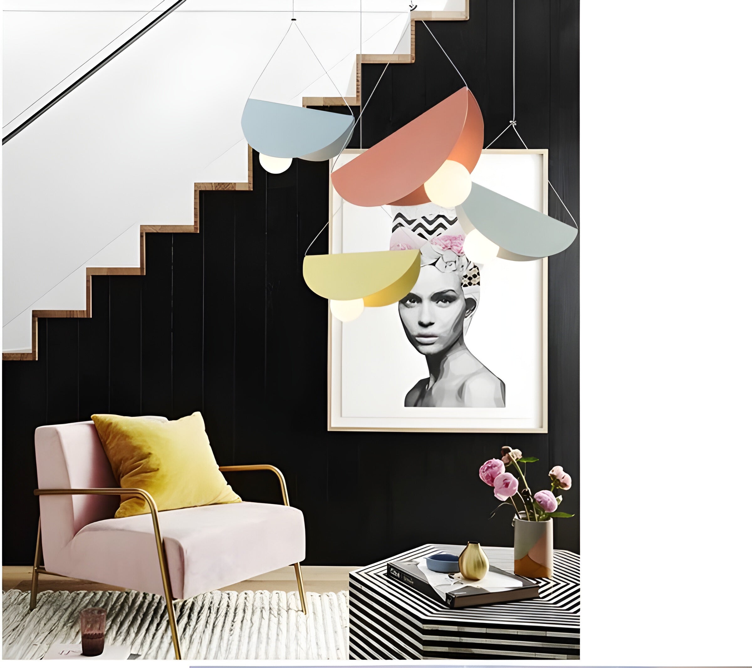 SparkLite Ljus - Fållad Metall Hängande Taklampa