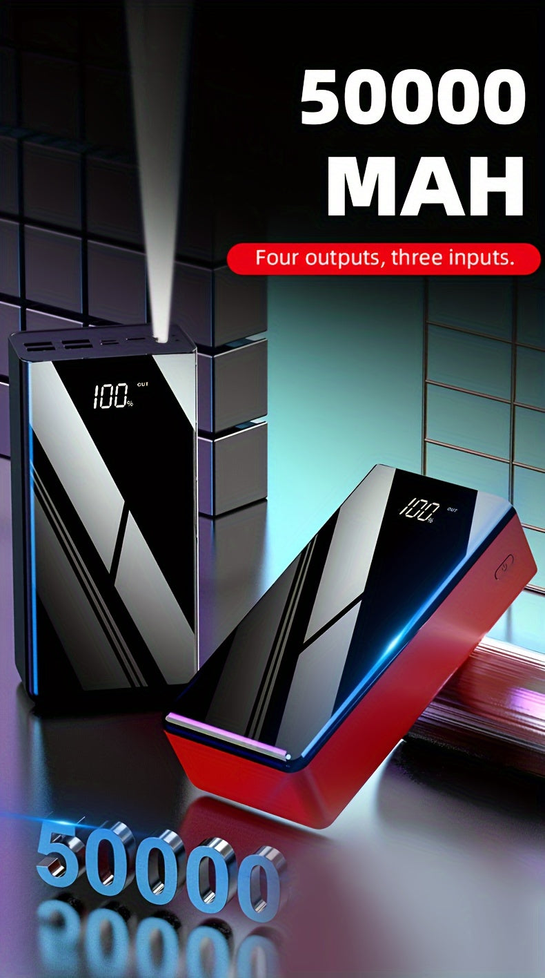 50000mAh Power Bank Snabb Laddning LED Display Ficklampa