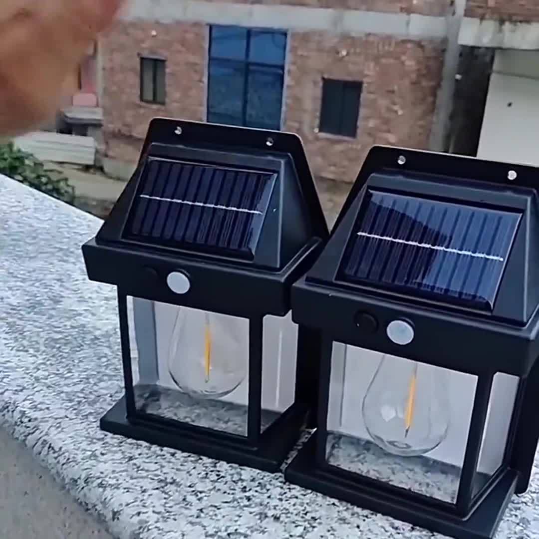 Utomhus Sol Lantern Rörelsesensor Vägglampa