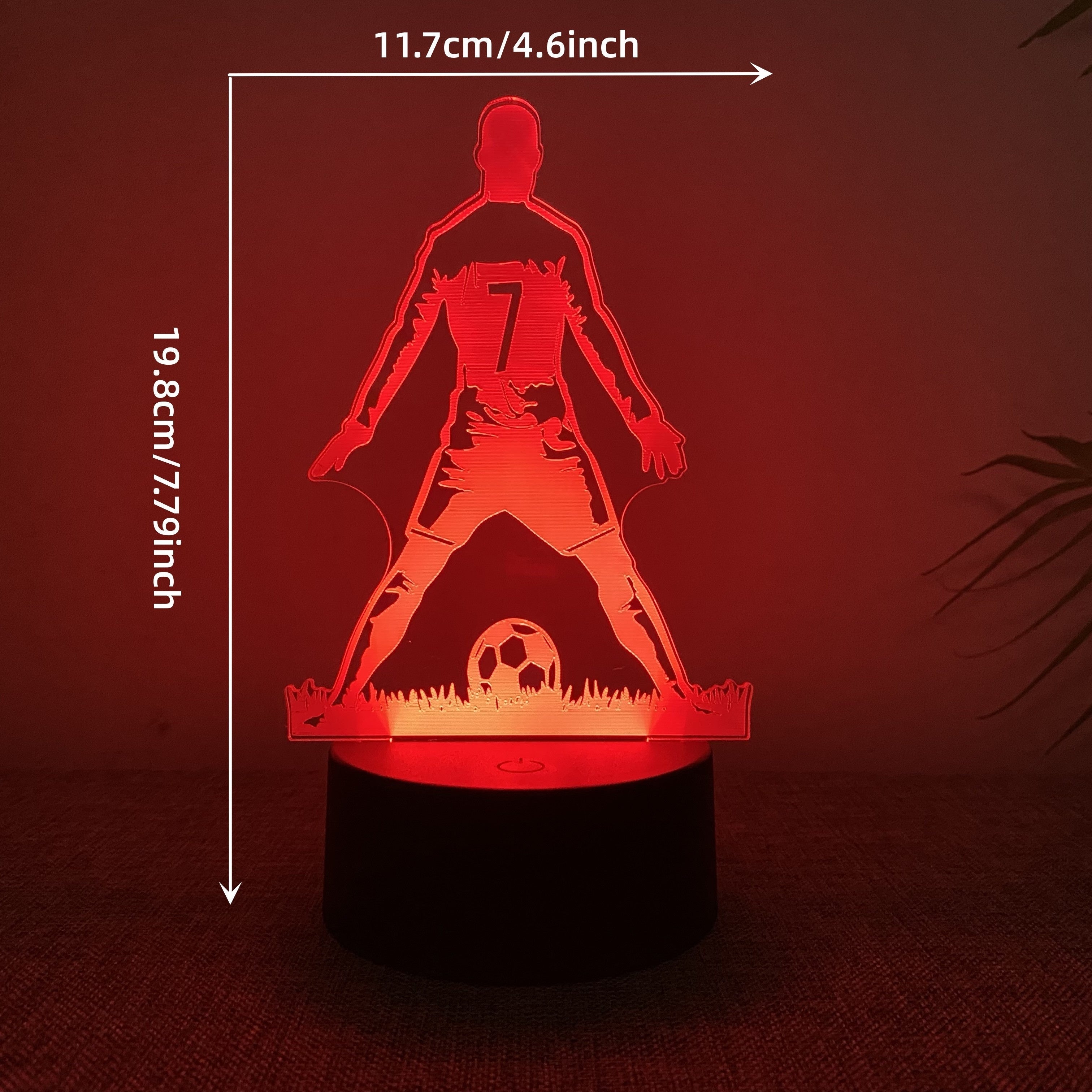 SportGlow - 3D Fotbollspelare LED Nattlampa med Färgändring