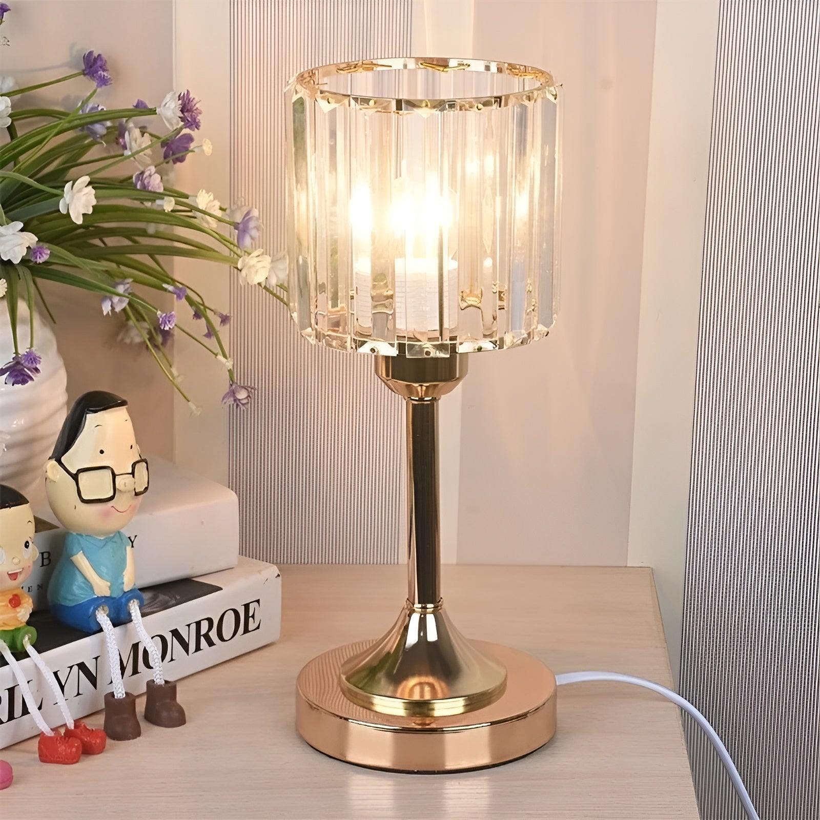 GlowGem Lampa - Nordisk Kristall-LED-Bordlampa