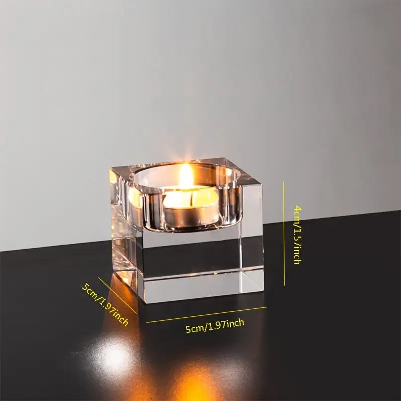 Halloween & Jul Kristall Ljusstake – Elegant 4-pack för Festlig Dekor