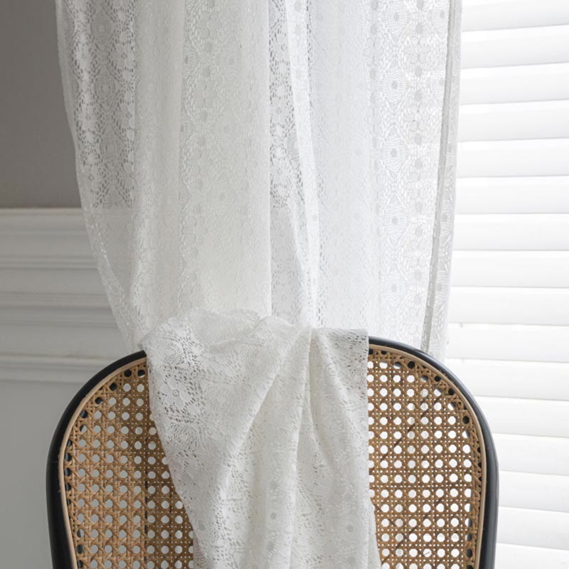 Jacquard Blomma Urtagen Polyester Gardin