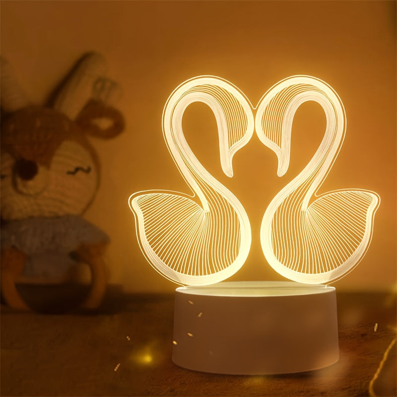 SwanLight - 3D LED Bordslampa med Akrylrama