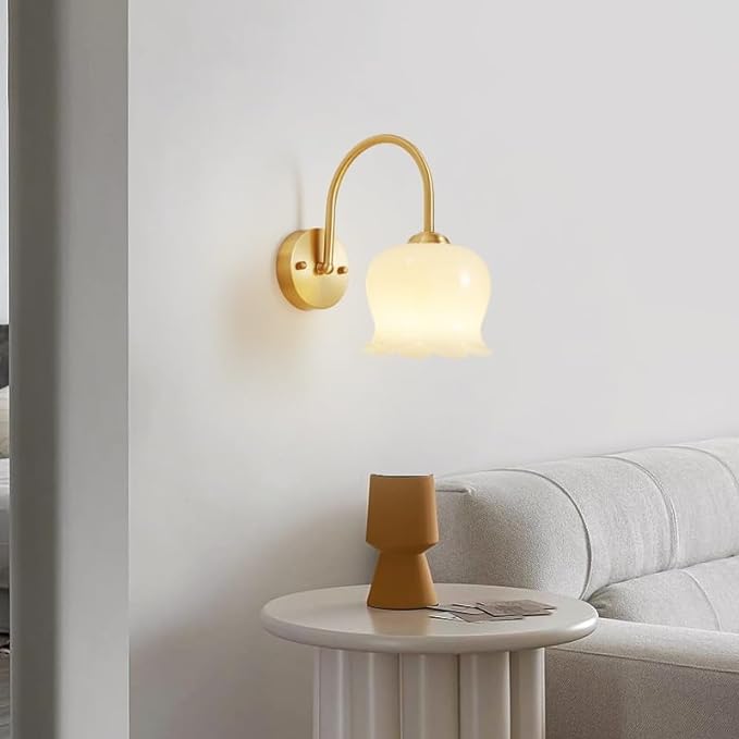 Elegant Koppar Glas Vägglampa