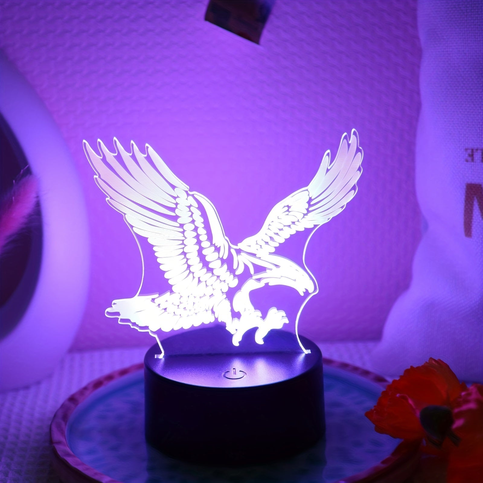 EagleLight - 3D LED Nattlampa med Touchkontroll, 7 Färger USB Bordslampa