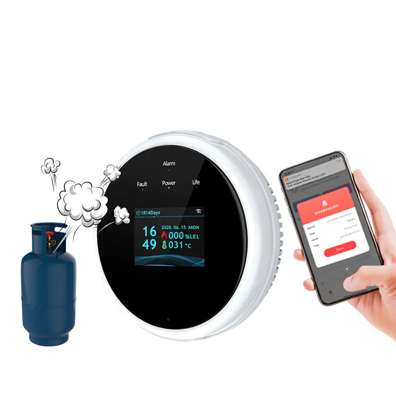 Hemvakt: Brandfarliga gasdetektorer med alarm och LCD-skärm