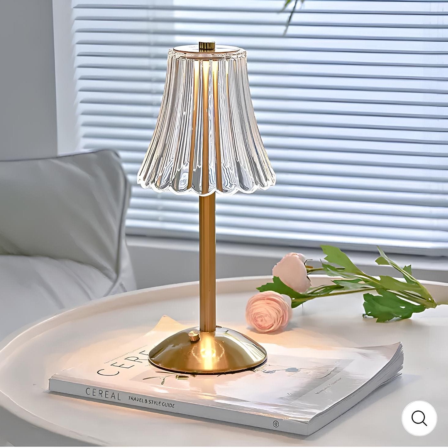 Guld Kristall Bordslampa