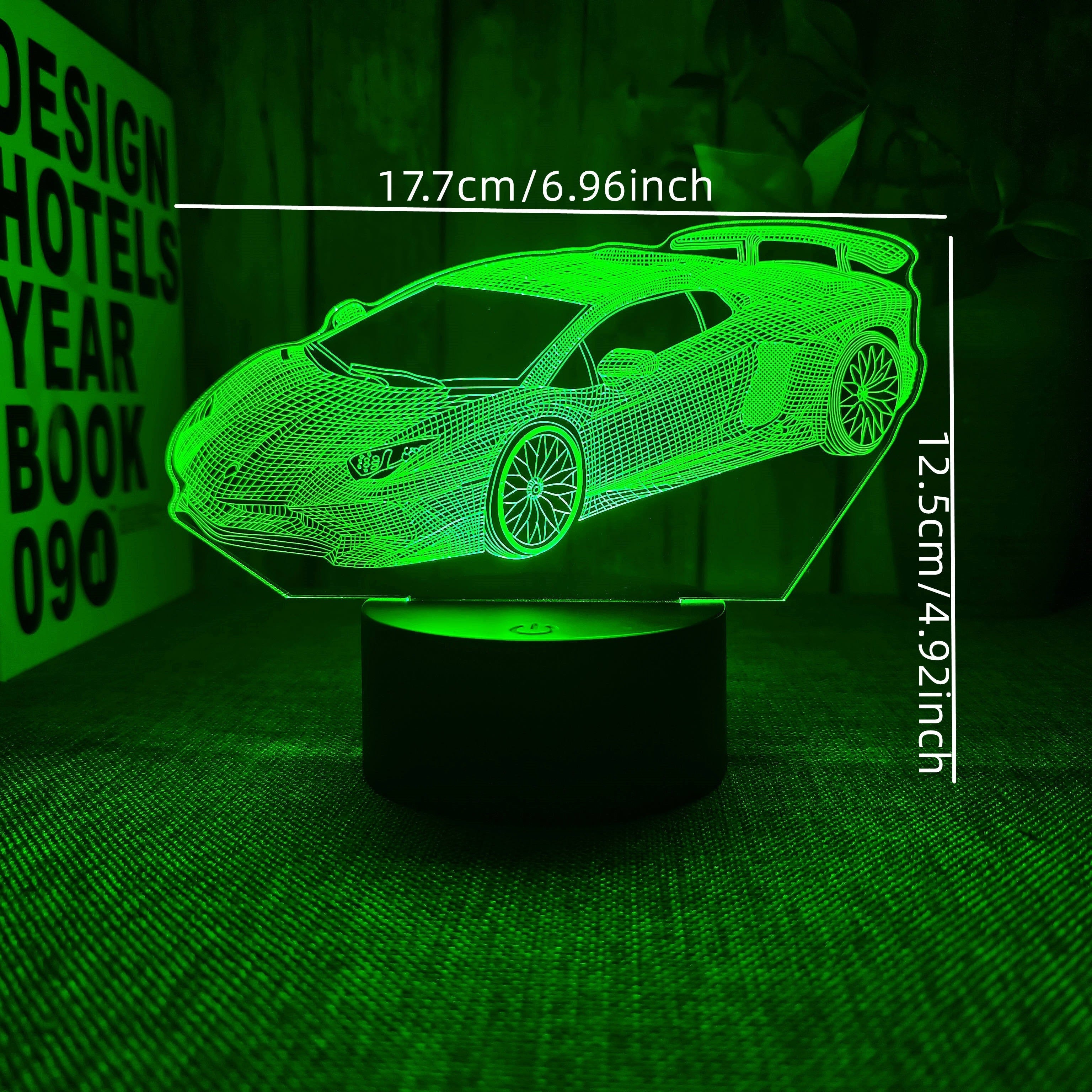AutoLamp - 3D Sportbil Nattlampan med Touch Control och USB