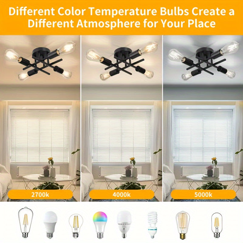 SatelliteLight - Svart Järn Modern Taklampa med Industriell Stil