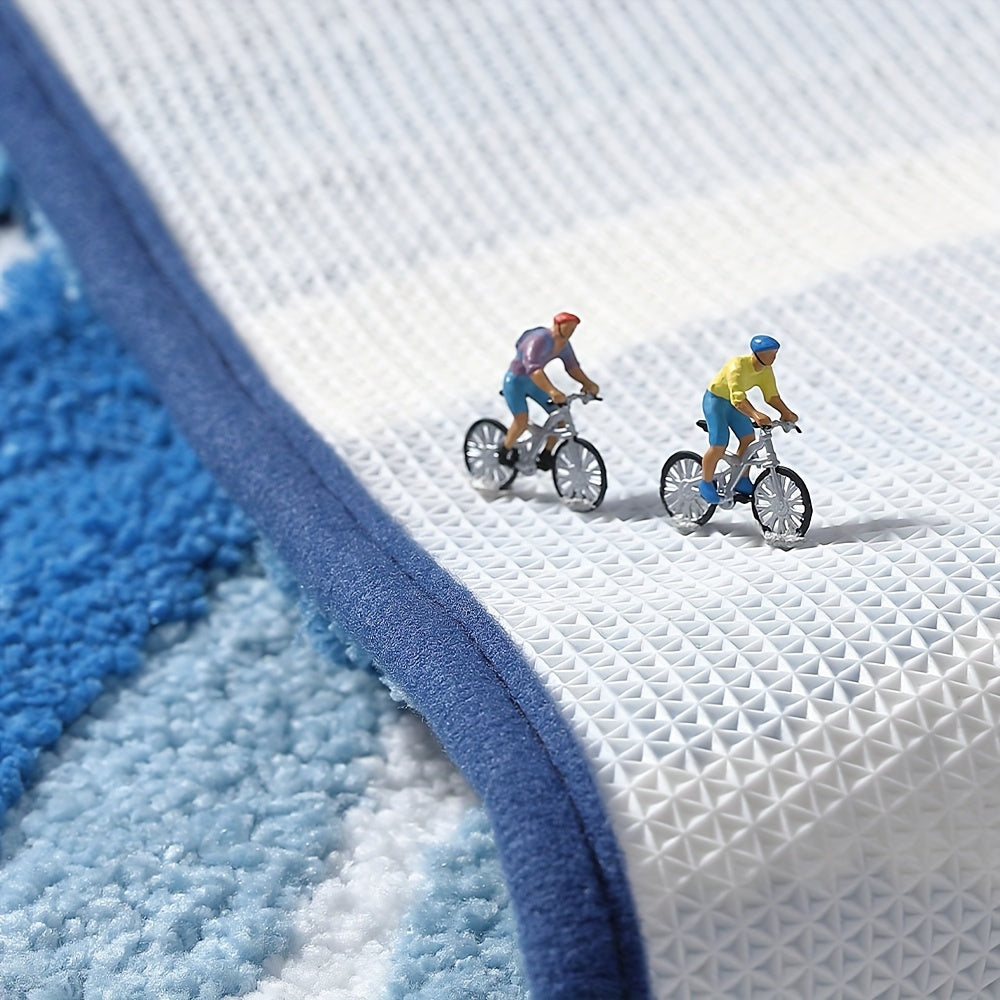 Geometrisk Badrumsmatta – Absorberande och Mjuk med Rutschfri Baksida