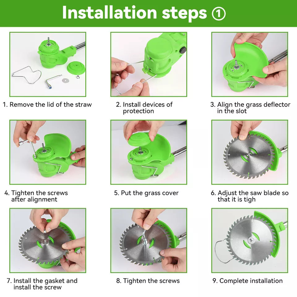 Grästrimmer Sladdlös Justerbar Trädgårdsverktyg Kit