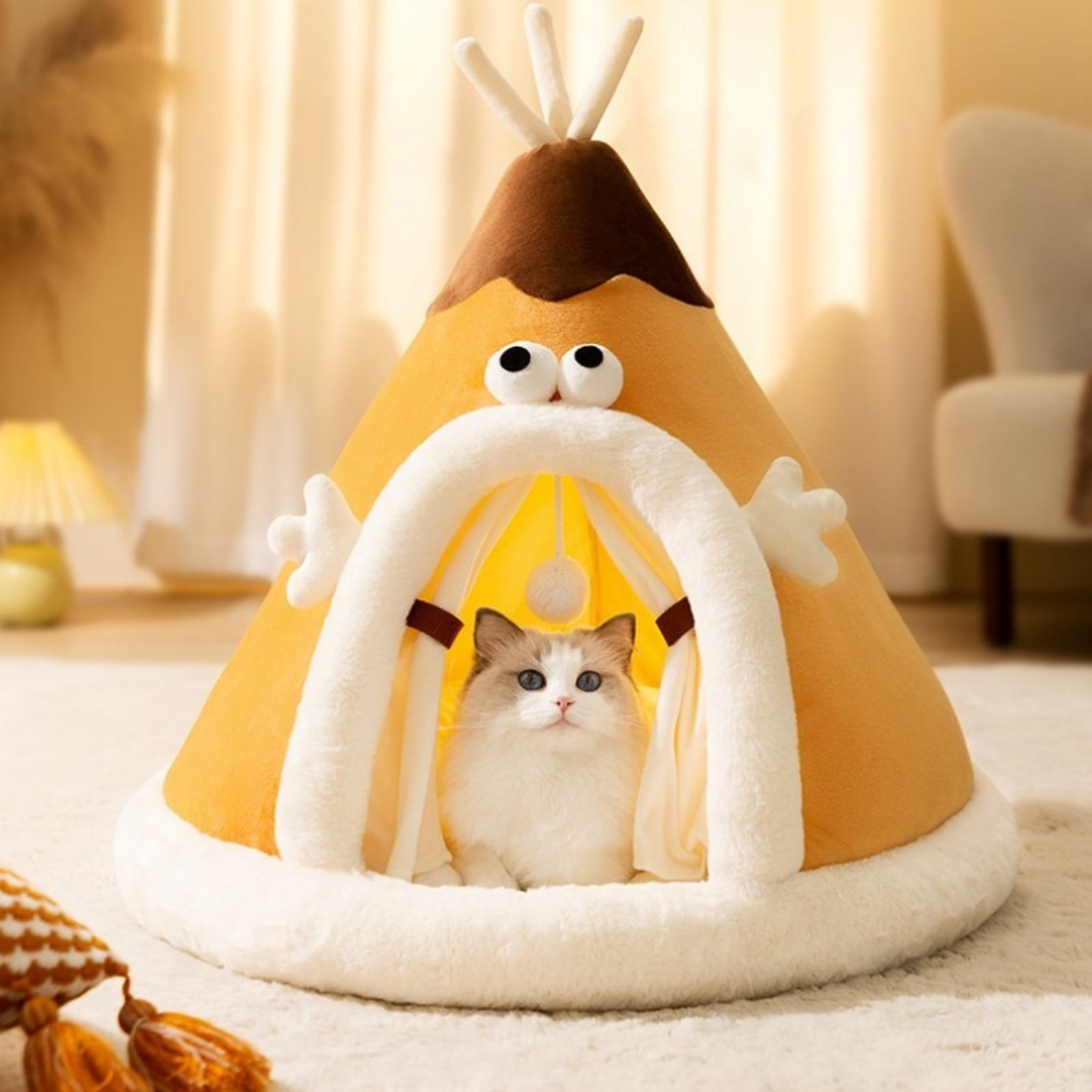 Katt säng Inomhus Varm Plush Tält Hus