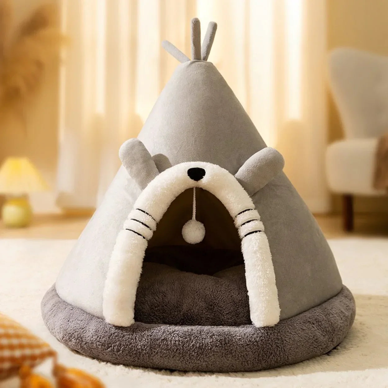 Katt säng Inomhus Varm Plush Tält Hus