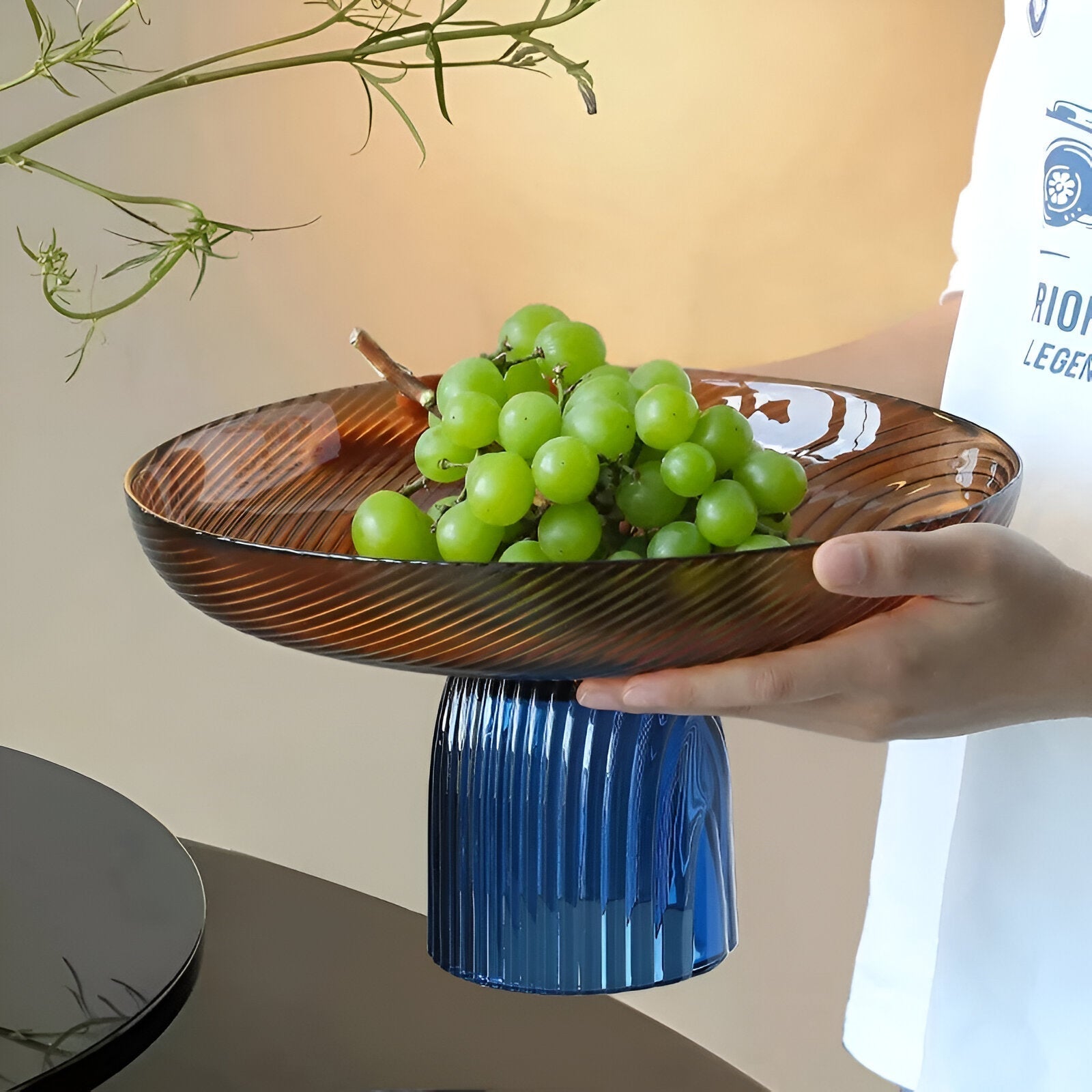 Elegant Kristallglas Fruktskål för Stilfull Heminredning