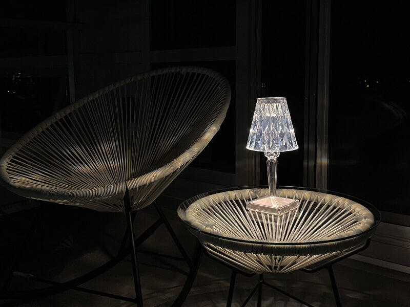 RoyaleGlow Crystal Trådlampa LED | Touch Control & Uppladdningsbar Inomhus/Utebelysning