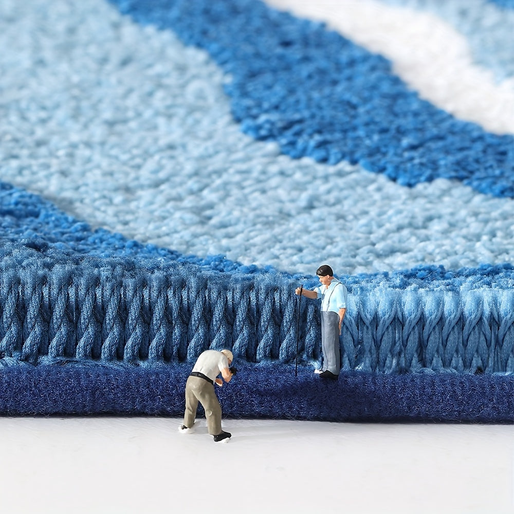 Geometrisk Badrumsmatta – Absorberande och Mjuk med Rutschfri Baksida