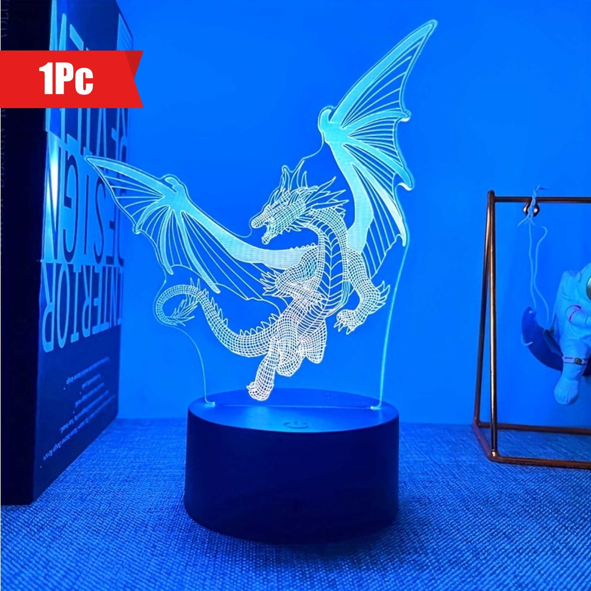 DinoLicht - 3D Dinosaurielampa med Beröringskontroll, RGB Ljus