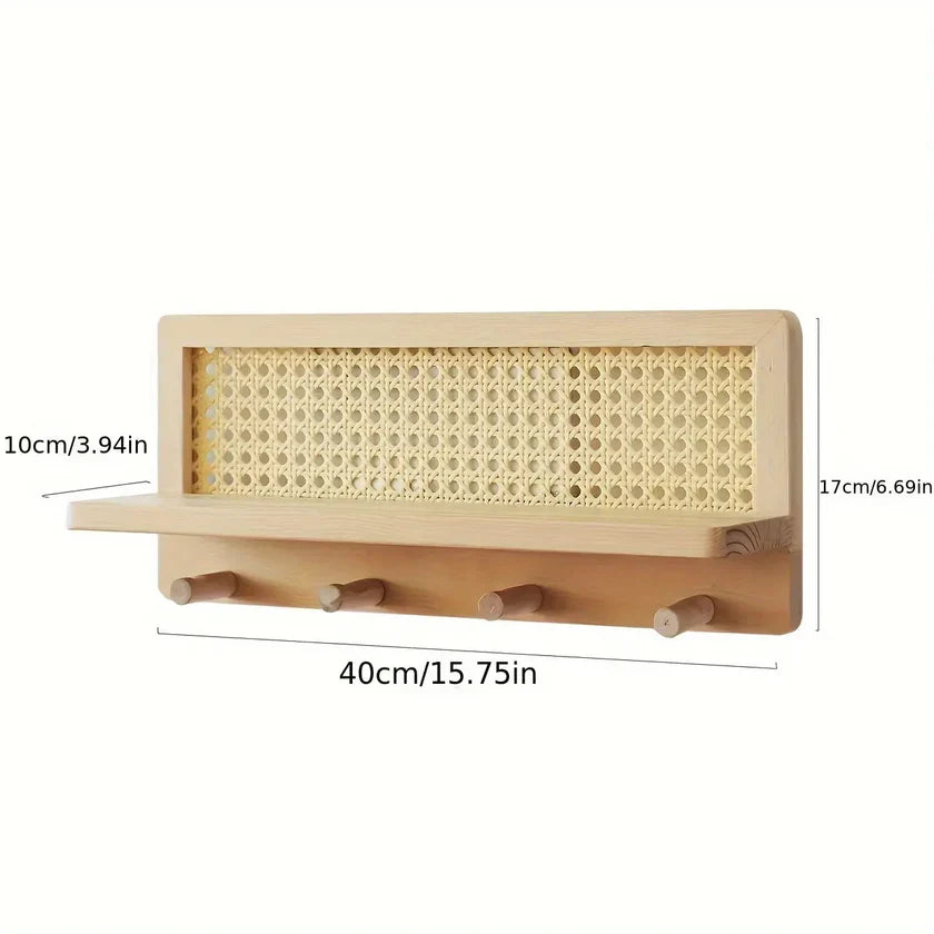 RusticHook – Vintage vägghylla med funktionella krokar