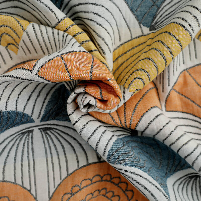 Shell Print Jacquard Bomull Handduk 70x140cm