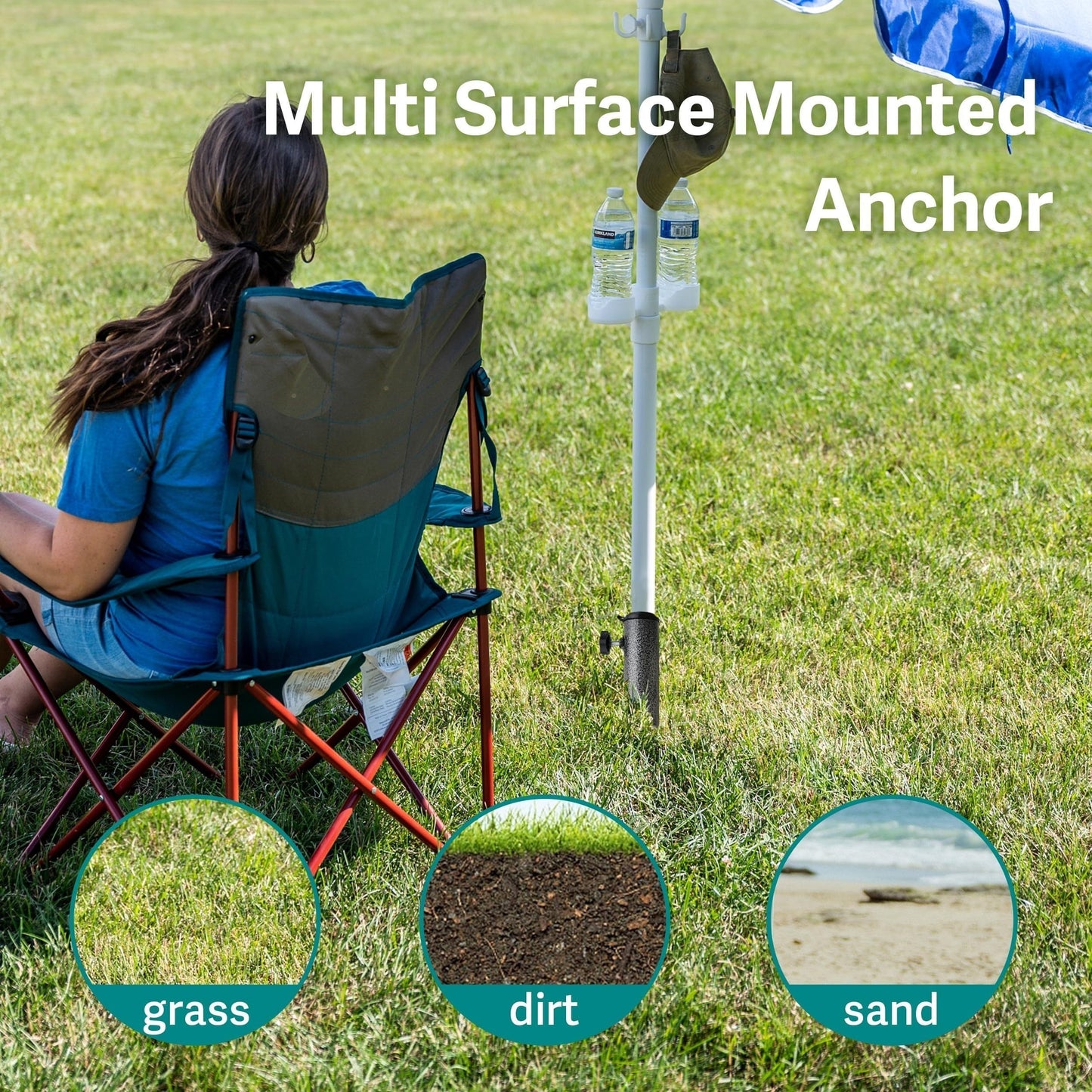 Carvallo Solskärmställning Stabello | För Ø 2.8–3.2 cm Skärmstänger | Halkfri & Bärbar | Robust stålkonstruktion