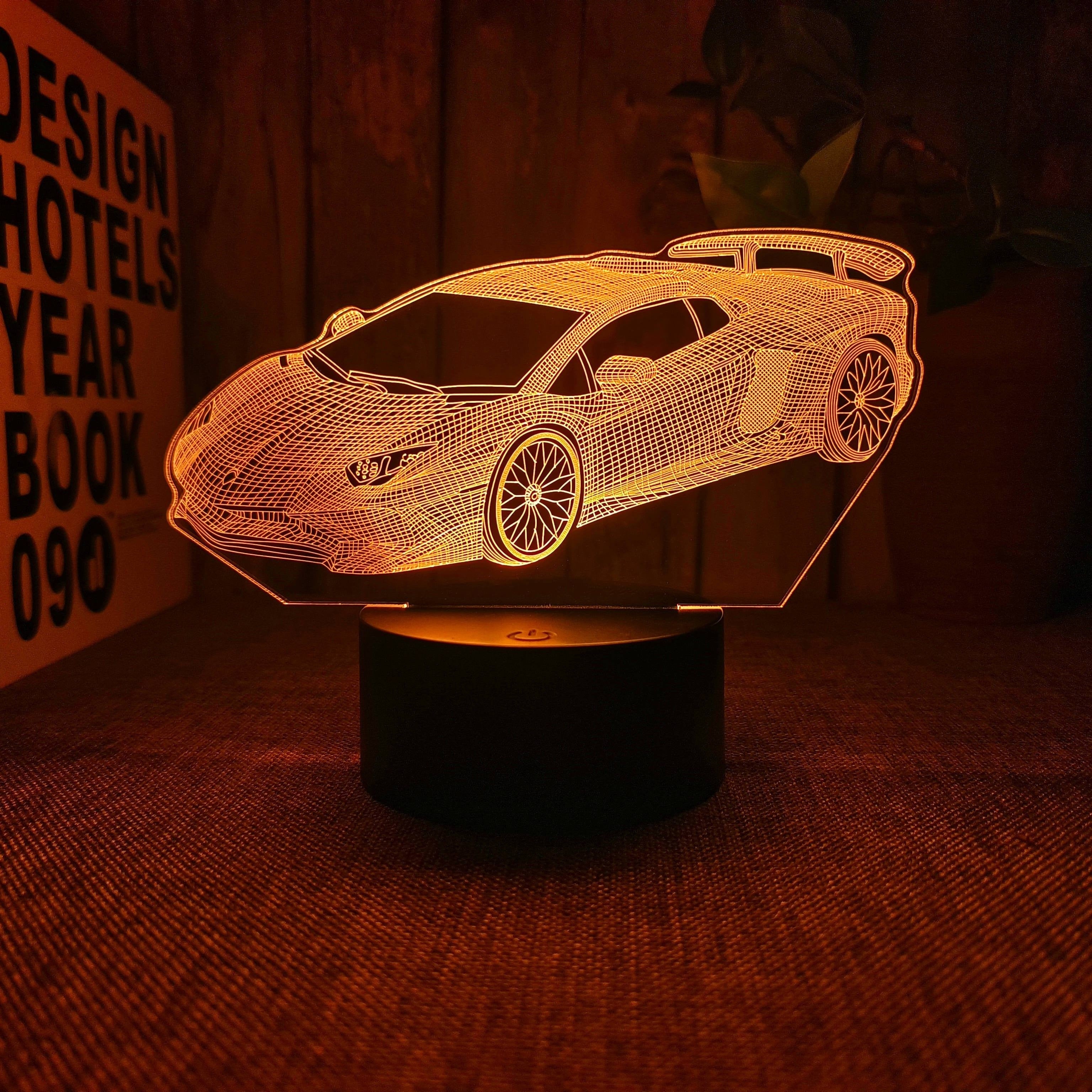 AutoLamp - 3D Sportbil Nattlampan med Touch Control och USB