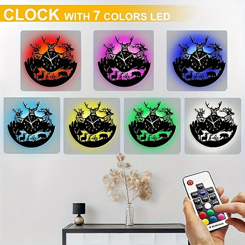 DeerGlow - Stilla Hjort Vinyl Väggklocka