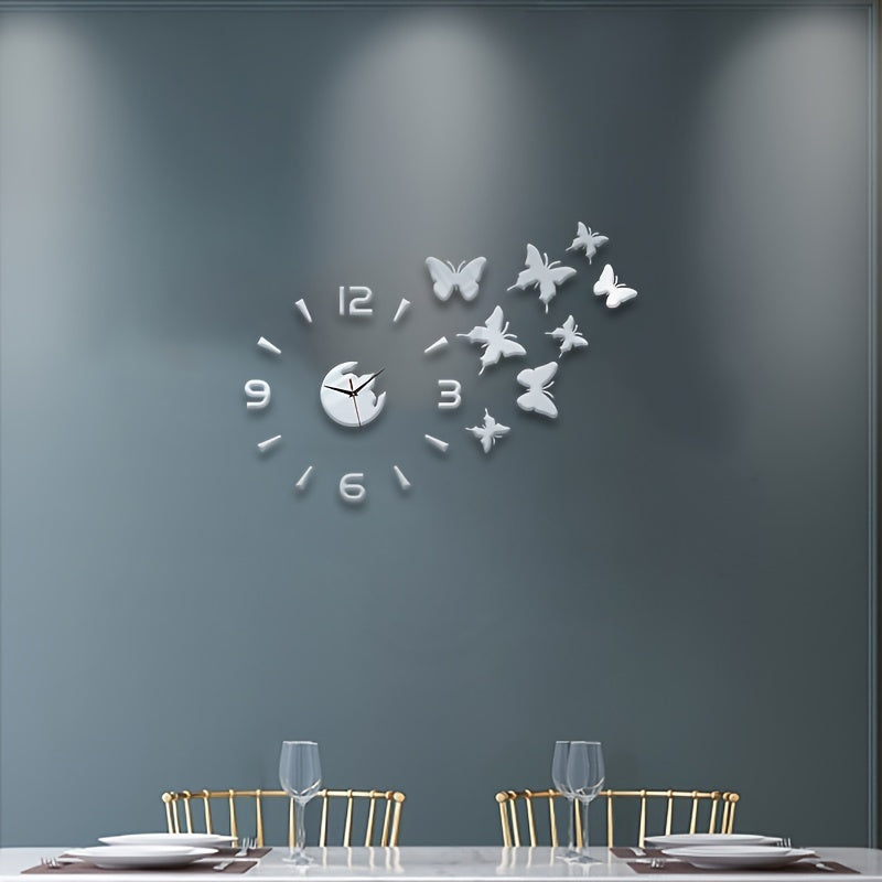 AcrylicButterfly - DIY 3D Fjäril Spegel Väggen Klocka