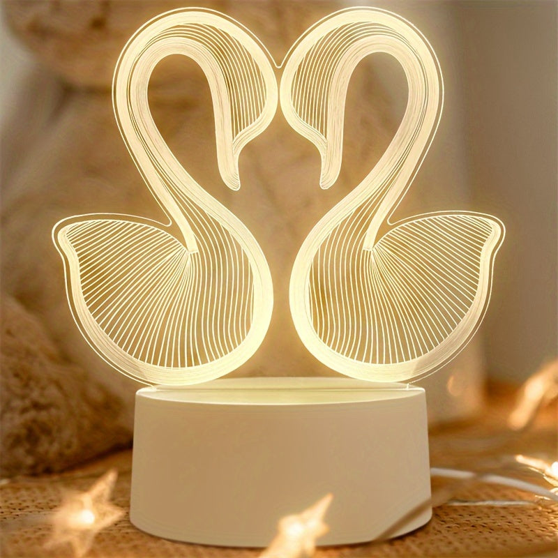 SwanLight - 3D LED Bordslampa med Akrylrama