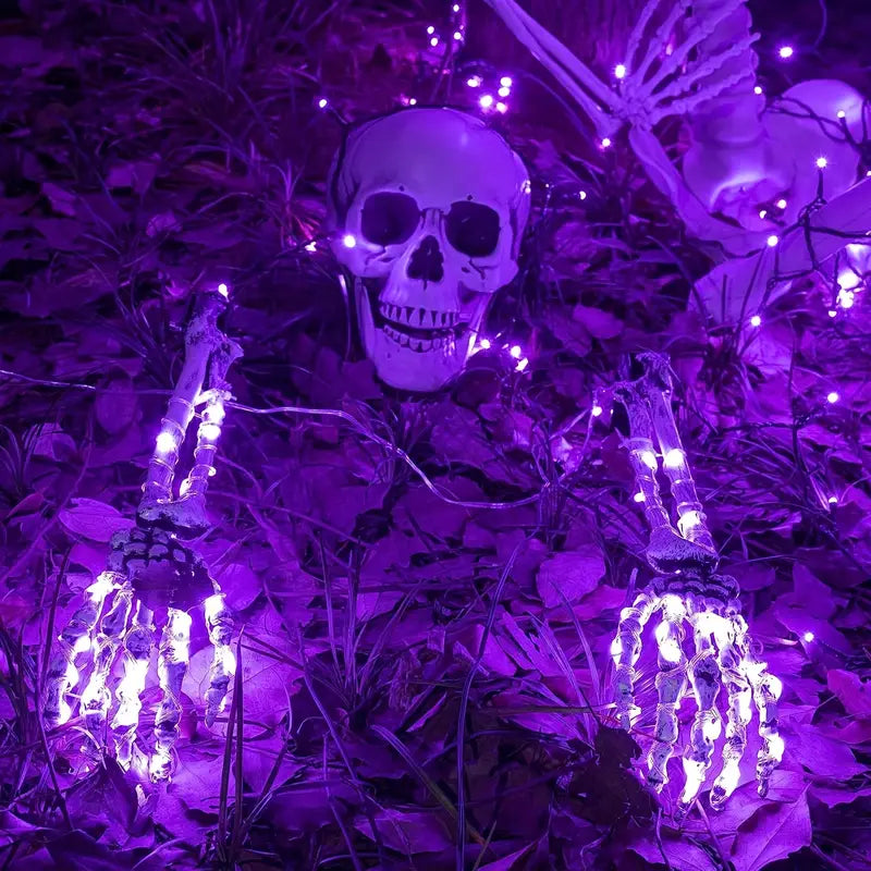 Halloween Solarskelett Armar – Luminösa skallar för trädgård & dekoration