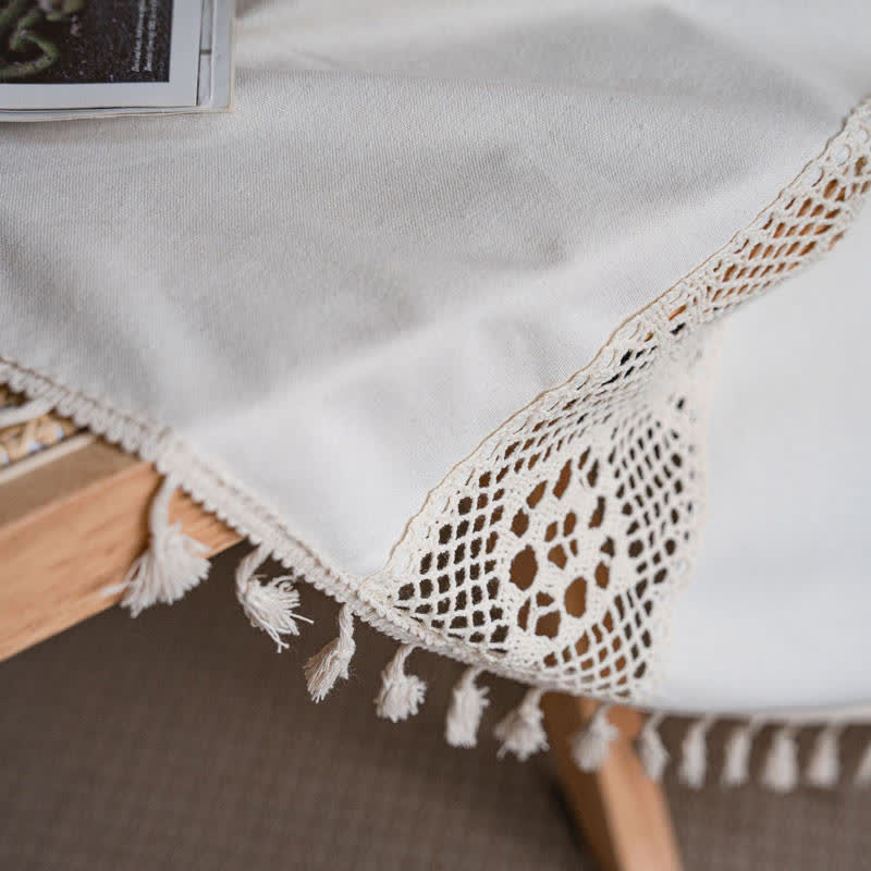 Beige Splicing Hollow-Out Ljusfilter Gardinset