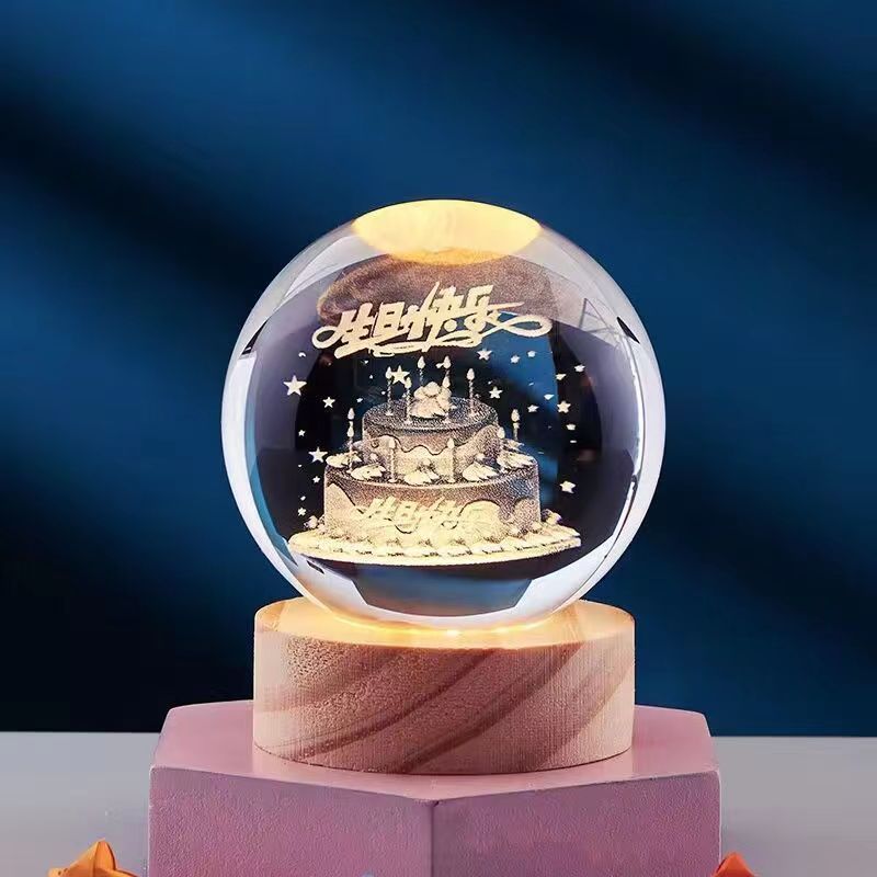 CrystalLight - 3D Kristall Nattlampa