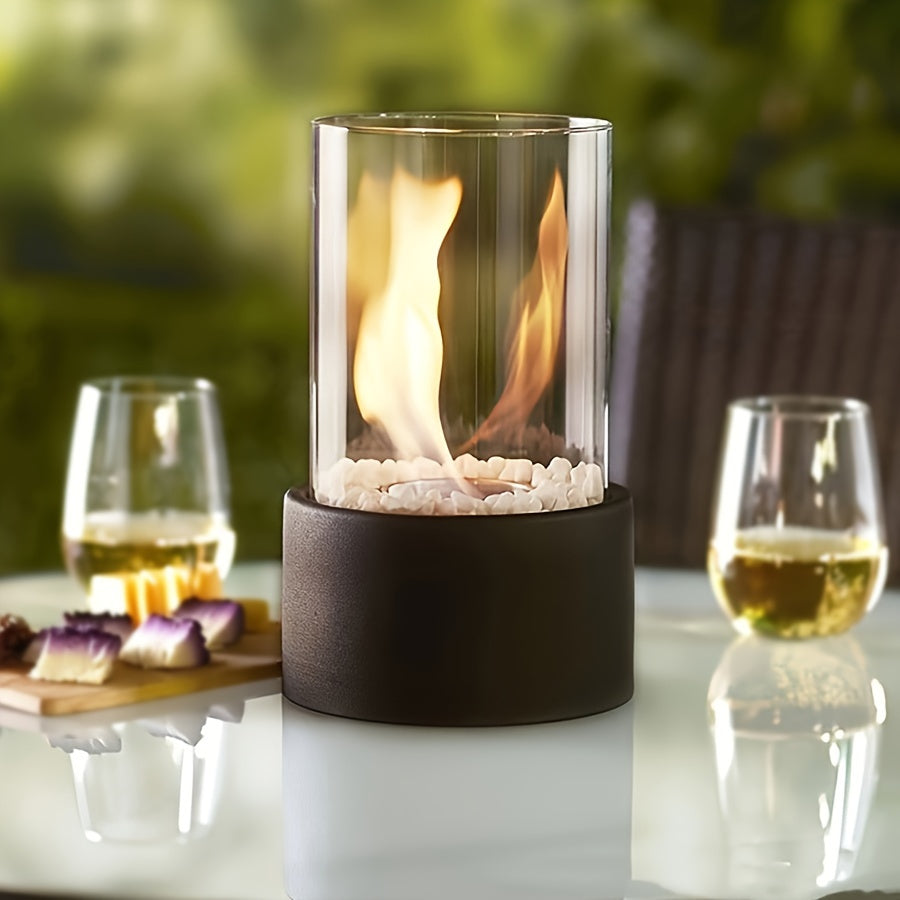 Portabel Bordskamin i Metall för Inomhusbruk