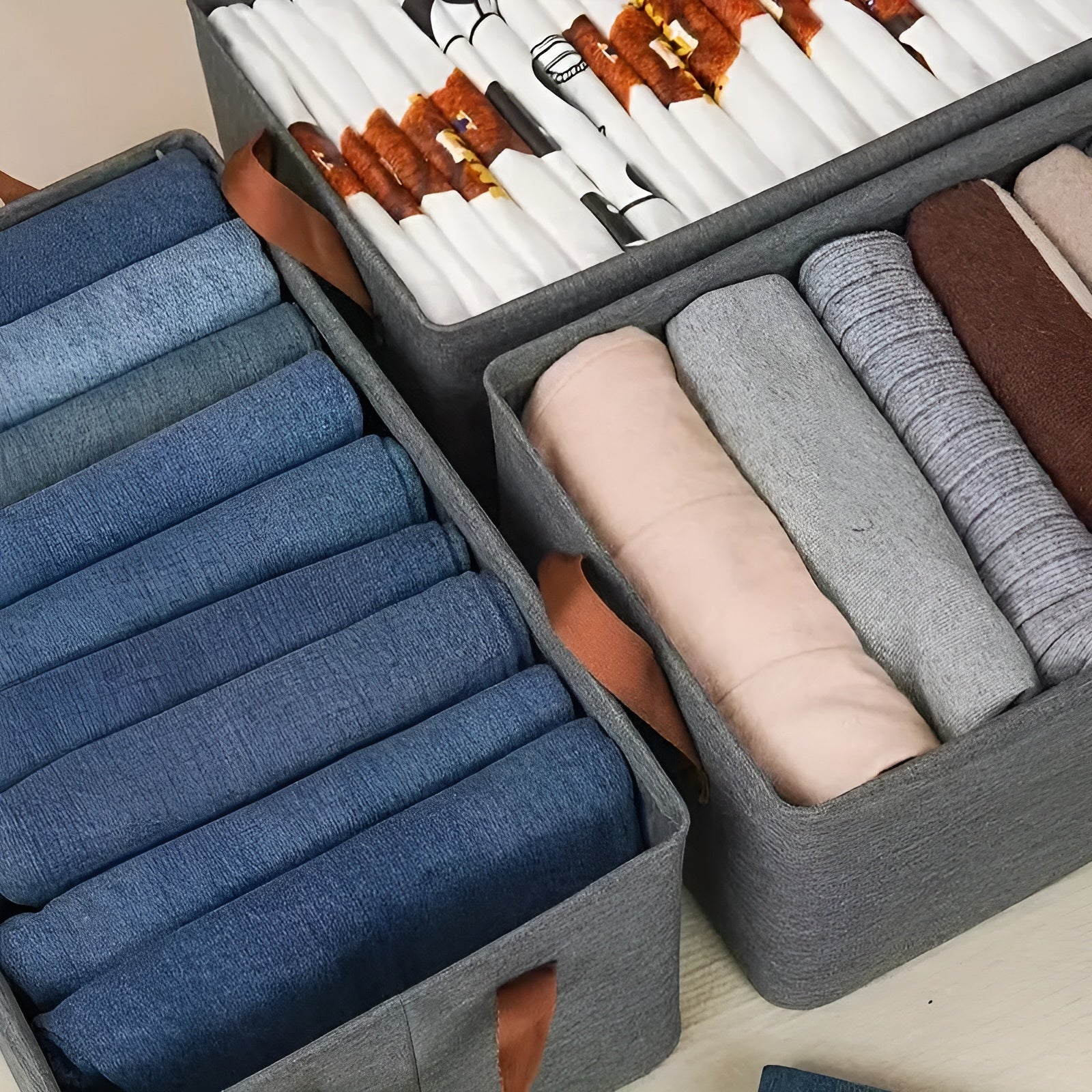 Fällbara förvaringskorgar – Praktiskt 3-pack | Idealisk för kläder, leksaker och mer