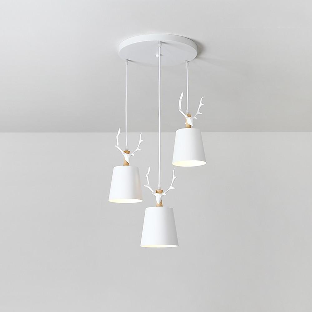 3-ljus Renhorn Design LED Klassisk Kandelaber Hängande Lampa