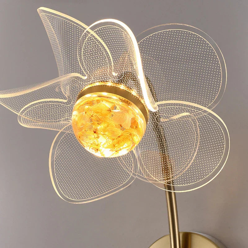 BloomGlow - Modern Blom Vägglampa med LED Belysning