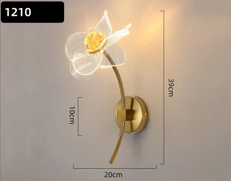 BloomGlow - Modern Blom Vägglampa med LED Belysning