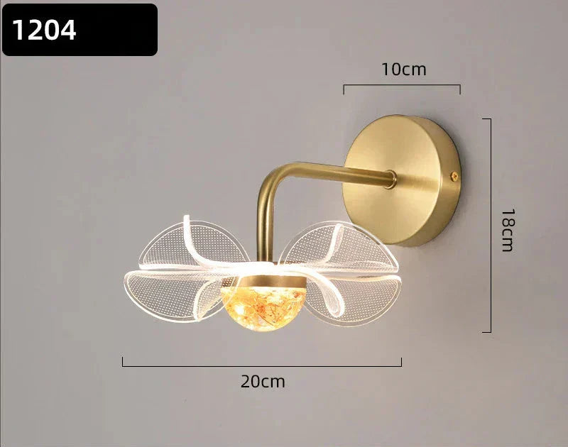 BloomGlow - Modern Blom Vägglampa med LED Belysning