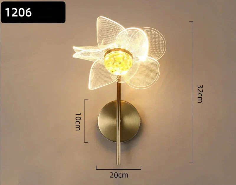 BloomGlow - Modern Blom Vägglampa med LED Belysning