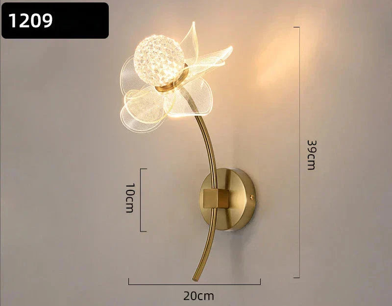BloomGlow - Modern Blom Vägglampa med LED Belysning