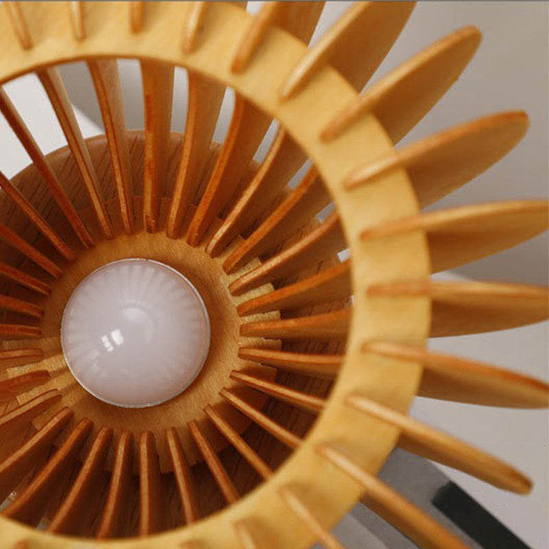 PumpkinGlow - Träbordslampa med LED-belysning i rustik stil