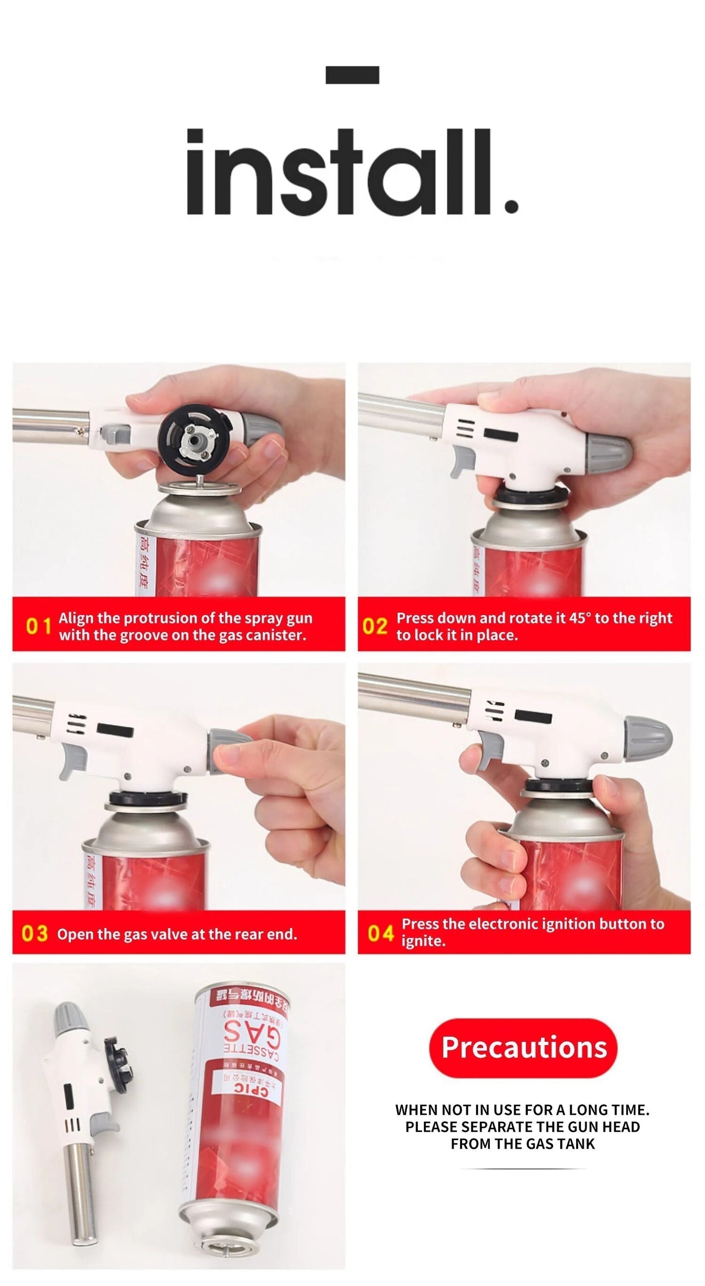 Carvallo Flammix Pro | Kraftfull flamma | För utomhusmatlagning & camping | Metall silver