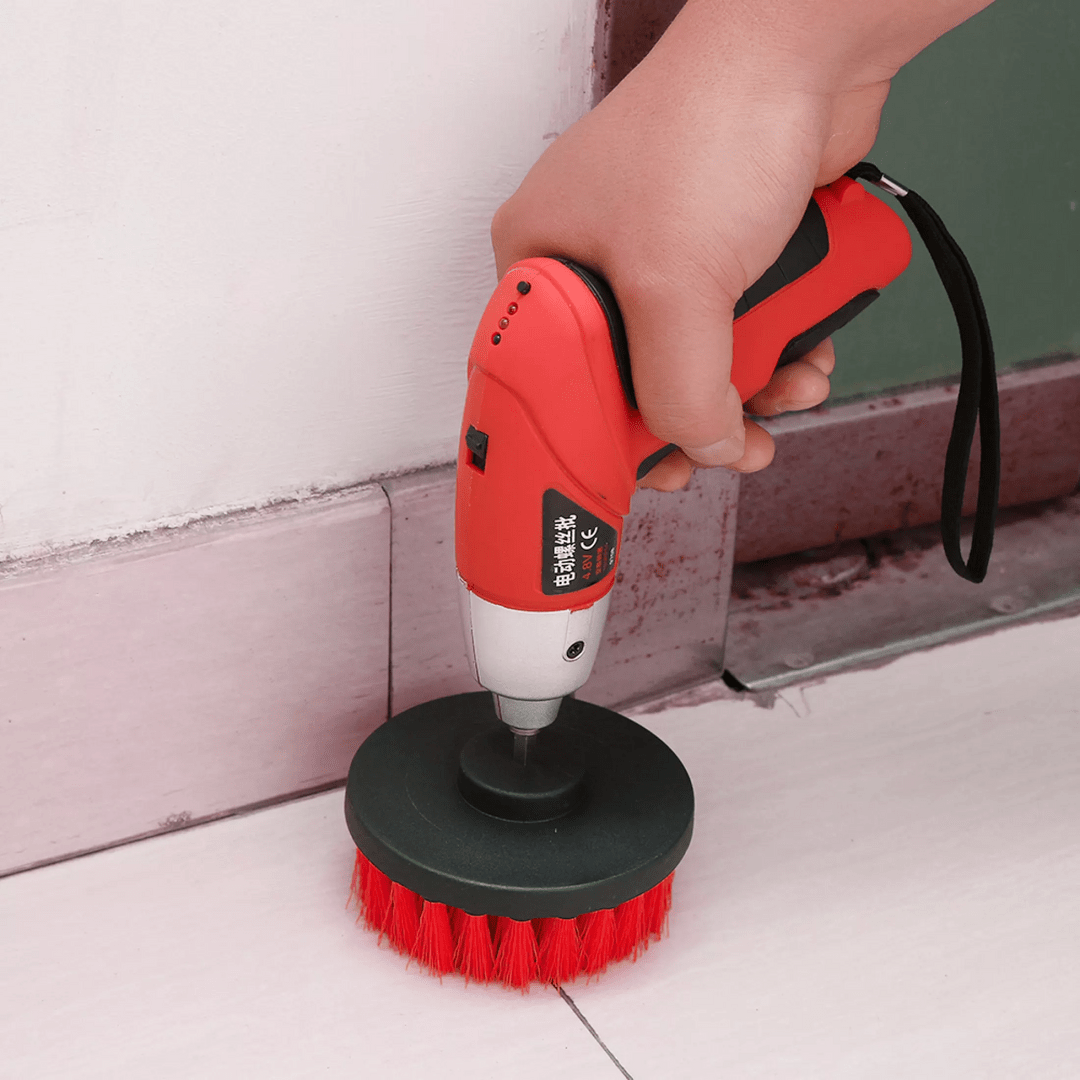 Borrmaskinsborstsats - 3-delat kraftscrubberkit för bad, kakel och glasrengöring