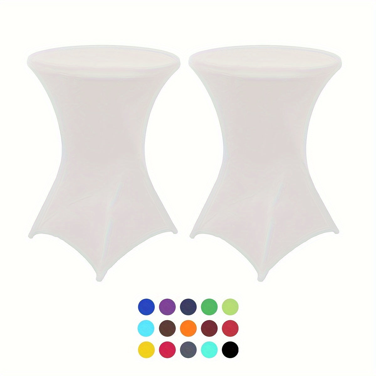 Stretchy Cocktail Table Covers - Solid Color, Ideal for Partyn och Evenemang