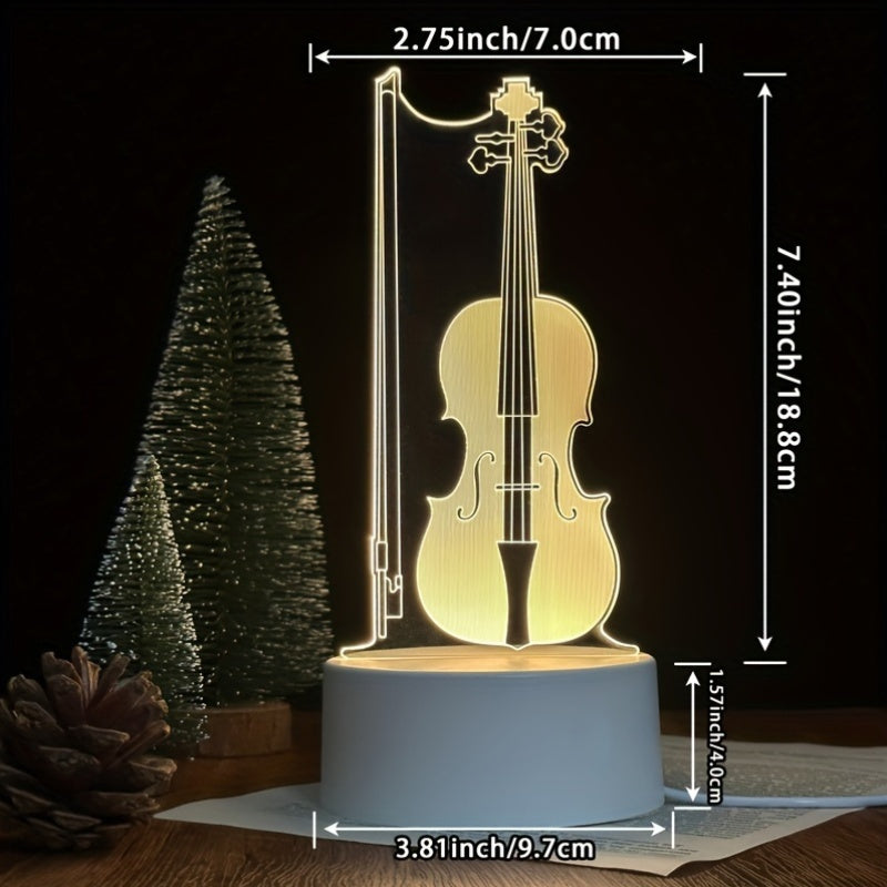 MusikLampa - 3D Illusion Cello LED Bordslampa