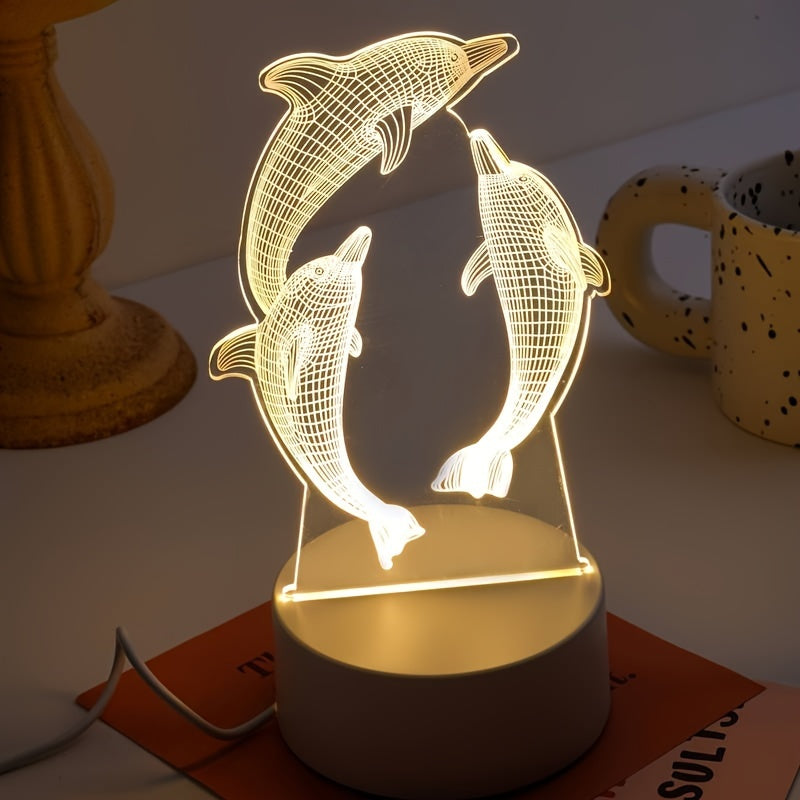 GeoDolfijn - Modern 3D Illusions Bordslampa