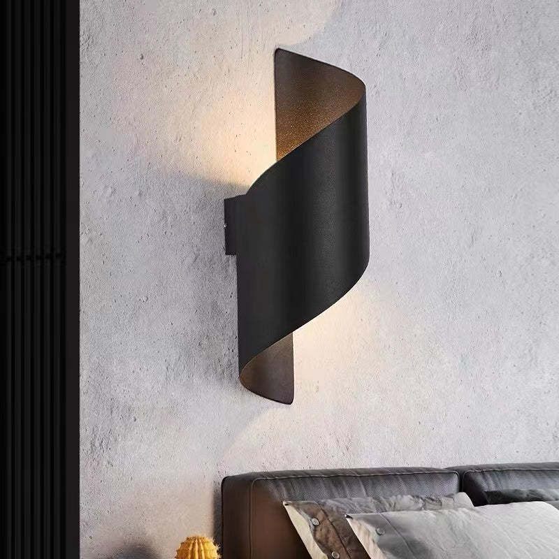 Orr Modern LED Vägglampa, Spiral, Inomhus, Vit/Svart, Metall