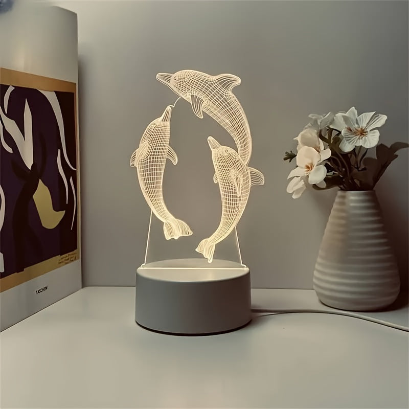 GeoDolfijn - Modern 3D Illusions Bordslampa