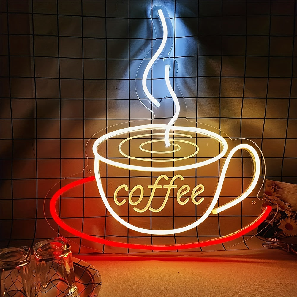 LED-Neon Kaffekoppar Väggljus