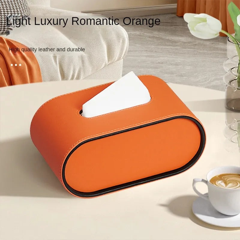 Tissue Box Cover PU Leather Modern Holder